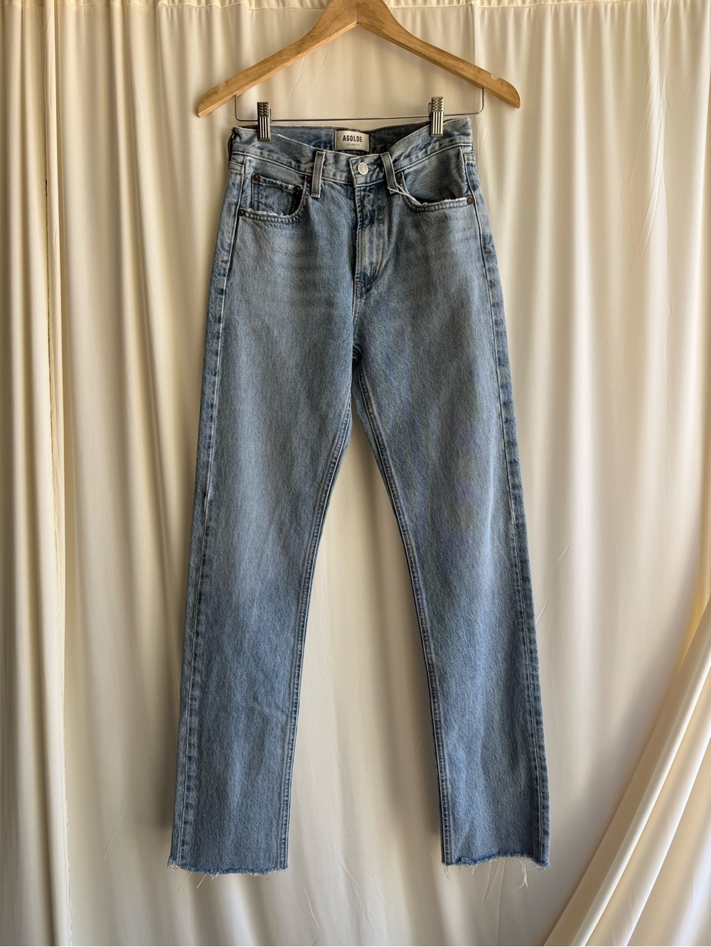 AGOLDE Light Wash Straight Leg Jeans Size 24 High Rise